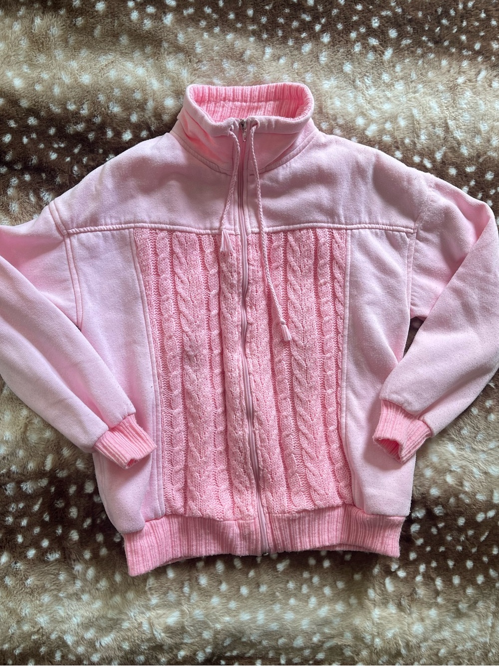 Vintage Pink zip up sweater